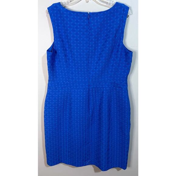 Talbots Cobalt Blue Basketweave Jacquard Sheath Dress Size 16 NWT - Picture 7 of 9